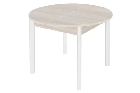 купить кухонный стол скб круглый белый снег/ясень шимо светлый в Санкт-Петербурге