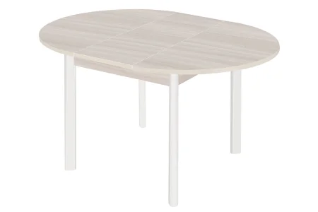 Кухонный стол СКБ круглый белый снег/ясень шимо светлый Санкт-Петербург