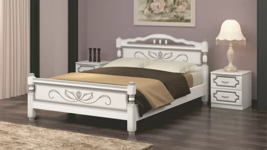 Кровать КАРИНА-5 (комплект) 1200х2000, цвет Белый жемчуг, кровать двойная Санкт-Петербург