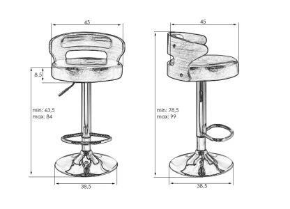 Стул барный DOBRIN FRED, натуральное дерево, кремовый фото 9
