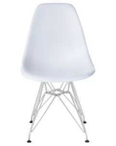Стул обеденный DOBRIN DSR, ножки хром, цвет белый (W-02) фото 6