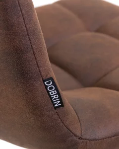 Стул барный DOBRIN NICOLE, черные матовые ножки, коричневая микрофибра (PK-03) фото 7