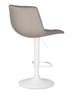 Стул барный DOBRIN TAILOR WHITE, серый велюр (MJ9-75) фото
