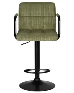 Стул барный DOBRIN KRUGER ARM BLACK, зеленый вельвет (LAR-E2041-7) фото 6