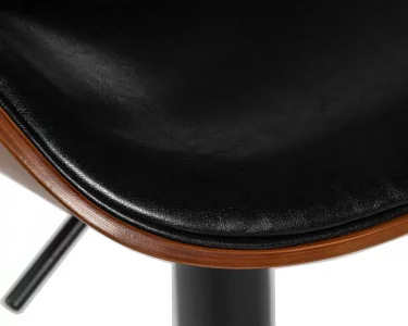 Стул барный DOBRIN KARTER BLACK, коричневый орех дерево (BWW), черный PU фото 7