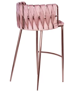 Стул барный DOBRIN EMMA ROSE GOLD, розовый велюр (VF-10) фото
