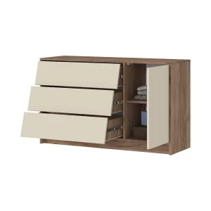купить рейн км 01 комод 1200 (1200х720х400) фасад кашемир/корпус дуб крафт табачный в Санкт-Петербурге
