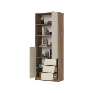 купить рейн стл 01 стеллаж (800х2100х400) фасад кашемир/корпус дуб крафт табачный в Санкт-Петербурге