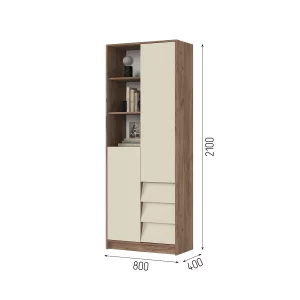 РЕЙН СТЛ 01 Стеллаж (800х2100х400) Фасад КАШЕМИР/Корпус ДУБ КРАФТ ТАБАЧНЫЙ Санкт-Петербург