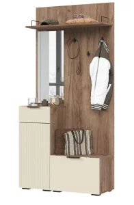 СОНАТА ПР 01 Прихожая (1000х2100х400) Фасад МДФ МОНО КЕРАМИКА/Корпус ДУБ КРАФТ ТАБАЧНЫЙ