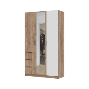 купить орегон шк 03 шкаф 3х-створчатый (1200х2100х500) фасад мдф асфальт супермат,дуб крафт табачный/корпус дуб крафт табачный в Санкт-Петербурге