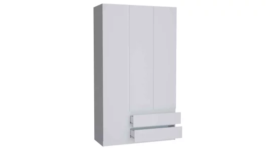 купить шкаф 3-х ств "флагман 1" 120х208,9х45,8 белый/белый в Санкт-Петербурге