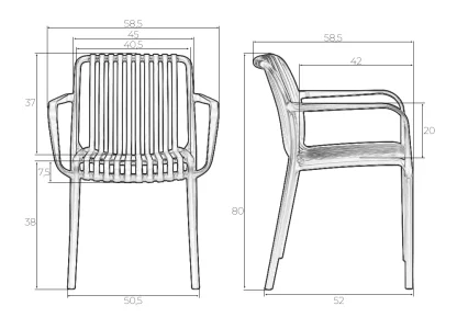 Набор 3 шт Стул обеденный DOBRIN WALTER, темно-серый (GR-04) фото 9