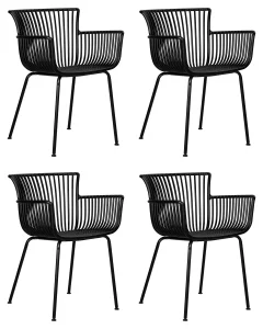 Набор 4 шт Стул обеденный DOBRIN ROSS, черный (B-03) без подушки