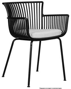 Набор 4 шт Стул обеденный DOBRIN ROSS, черный (B-03) без подушки фото 8
