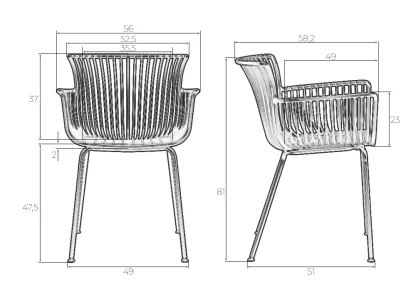 Набор 4 шт Стул обеденный DOBRIN ROSS, черный (B-03) без подушки фото 11
