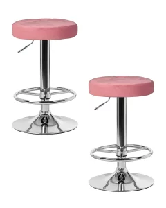 Набор 2 шт Табурет барный DOBRIN BRUNO, пудрово-розовый велюр (MJ9-32)