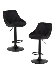 Набор 2 шт Стул барный DOBRIN LOGAN BLACK, черный велюр (MJ9-101)