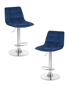 Набор 2 шт Стул барный DOBRIN TAILOR, синий велюр (MJ9-117)