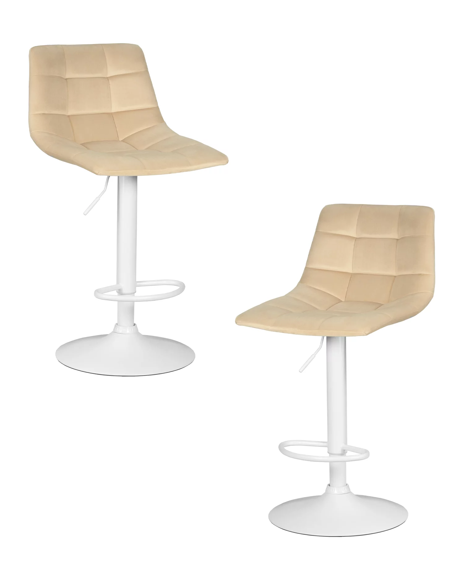 набор 2 шт стул барный dobrin tailor white, бежевый велюр (mj9-10)