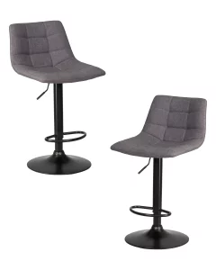 Набор 2 шт Стул барный DOBRIN TAILOR BLACK, серая ткань (188-55)