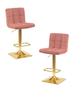 Набор 2 шт Стул барный DOBRIN GOLDIE, пудрово-розовый велюр (MJ9-32)