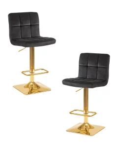 Набор 2 шт Стул барный DOBRIN GOLDIE, черный велюр (MJ9-101)