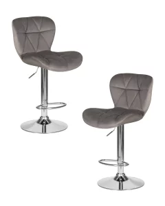Набор 2 шт Стул барный DOBRIN BARNY, серый велюр (MJ9-75)