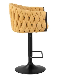 Набор 2 шт Стул барный DOBRIN LEON, жёлтая ткань (LAR 275-8) фото