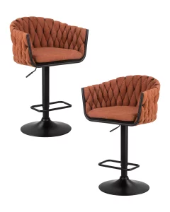 Набор 2 шт Стул барный DOBRIN LEON, оранжевая ткань (LAR 275-27)