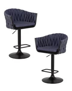 Набор 2 шт Стул барный DOBRIN LEON, синяя ткань (LAR-275-29)
