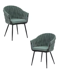 Набор 2 шт Стул обеденный DOBRIN MATILDA, зеленая ткань (LAR 275-23)