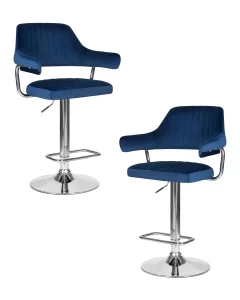 Набор 2 шт Стул барный DOBRIN CHARLY, синий велюр (MJ9-117)