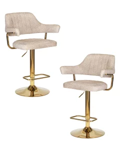 Набор 2 шт Стул барный DOBRIN CHARLY GOLD, бежевый твид (LEO26)