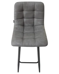 Набор 2 шт Стул барный DOBRIN NICOLE, черные матовые ножки, серая антрацитовая винтажная экокожа (RU-08) фото 8