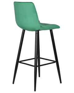 Набор 2 шт Стул барный DOBRIN NICOLE, черные матовые ножки, зелёный велюр (108-64) фото 5