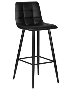 купить набор 2 шт стул барный dobrin nicole, черные матовые ножки, черная экокожа (p-01) в Санкт-Петербурге
