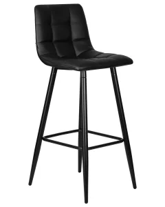 Набор 2 шт Стул барный DOBRIN NICOLE, черные матовые ножки, черная экокожа (P-01) Санкт-Петербург