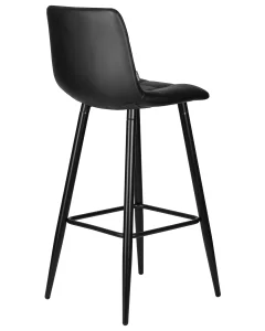 Набор 2 шт Стул барный DOBRIN NICOLE, черные матовые ножки, черная экокожа (P-01) фото 5