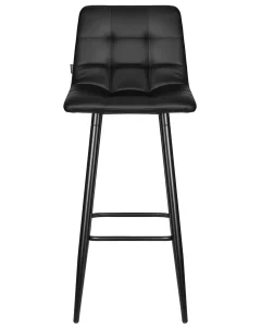 Набор 2 шт Стул барный DOBRIN NICOLE, черные матовые ножки, черная экокожа (P-01) фото 7