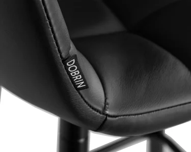 Набор 2 шт Стул барный DOBRIN NICOLE, черные матовые ножки, черная экокожа (P-01) фото 8