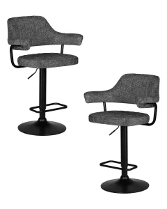 Набор 2 шт Стул барный DOBRIN CHARLY BLACK, серый твид (LEO11)
