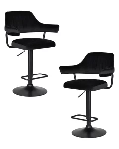 Набор 2 шт Стул барный DOBRIN CHARLY BLACK, черный велюр (MJ9-101)