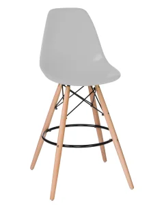 купить набор 2 шт стул барный dobrin dsw bar, ножки светлый бук, цвет сиденья светло-серый (gr-01) в Санкт-Петербурге