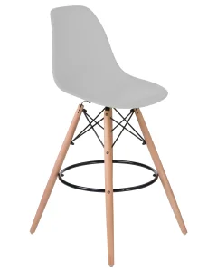 Набор 2 шт Стул барный DOBRIN DSW BAR, ножки светлый бук, цвет сиденья светло-серый (GR-01) Санкт-Петербург