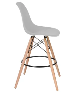 Набор 2 шт Стул барный DOBRIN DSW BAR, ножки светлый бук, цвет сиденья светло-серый (GR-01) фото