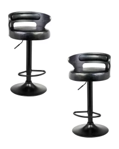 Набор 2 шт Стул барный DOBRIN FRED BLACK, чёрное дерево, чёрный фото 9