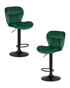 Набор 2 шт Стул барный DOBRIN BARNY BLACK, зеленый велюр (MJ9-88)