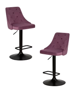 Набор 2 шт Стул барный DOBRIN JOSEPH BLACK, пудрово-сиреневый велюр (MJ9-52) фото 10