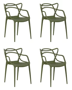 Набор 4 шт Стул обеденный DOBRIN MASTERS, зеленый хаки (G-17) фото 10